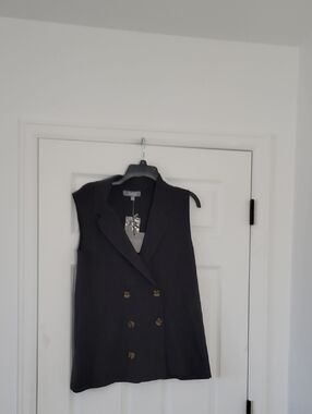 Marled Black Ribbed Knit Top